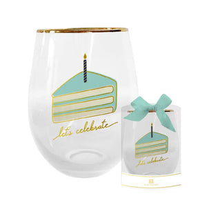 Happy Birthday Wine Glass - Let's Celebrate