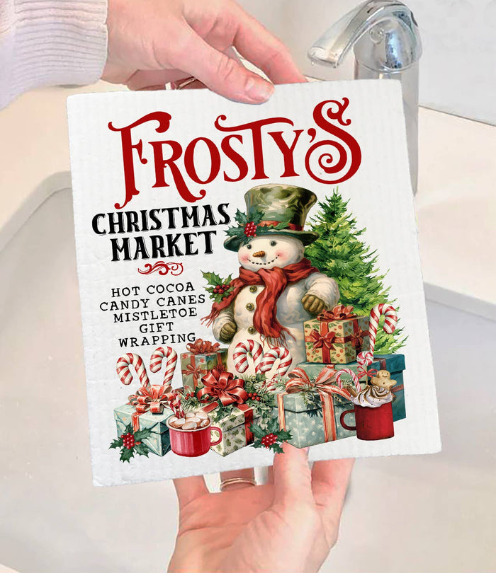 Frosty's Christmas Market Swedish Dishcloth
