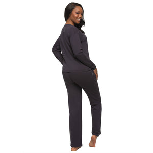 Aria French Terry L/S Crew & Pant Lounge Set -Parisian Night