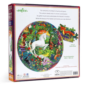 Unicorn Garden 500 Piece Round Puzzle