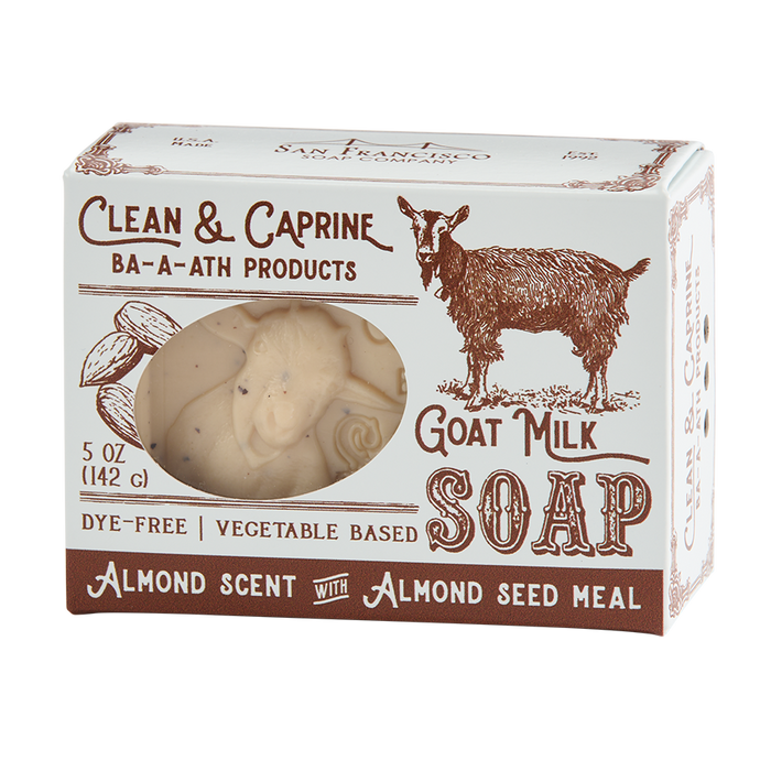 Clean & Caprine Goat Milk Bar Soap - Almond Scent with Almond Meal