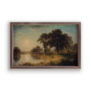 River Bank Scene Framed Print (Pickup Only)