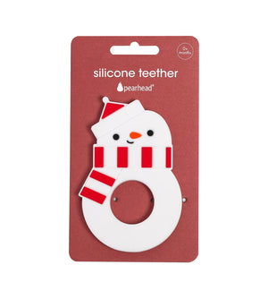 Silicone Christmas Teether, Holiday Snowman, BPA Free