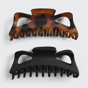 Jumbo Classic Claw Clips 2pc - Black & Tort