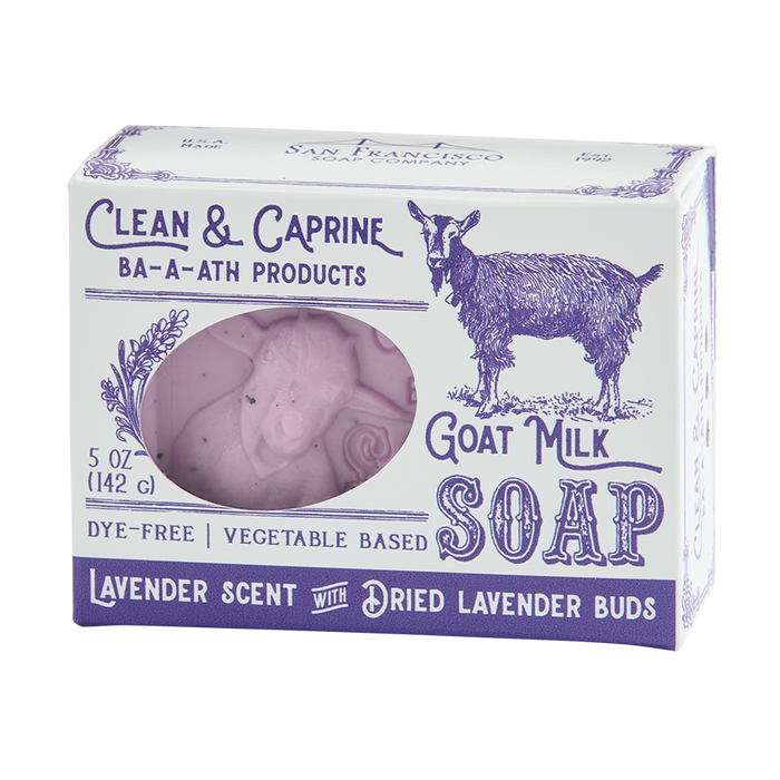 Clean & Caprine Goat Milk Bar Soap - Lavender Scent with Dried Lavender Buds