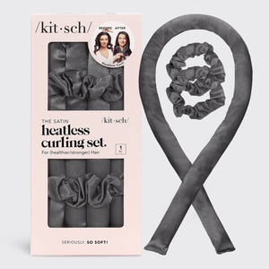 Satin Heatless Curling Set - Charcoal