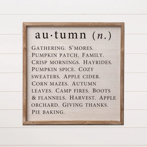 Autumn Definition Wall Sign (Pickup Only)