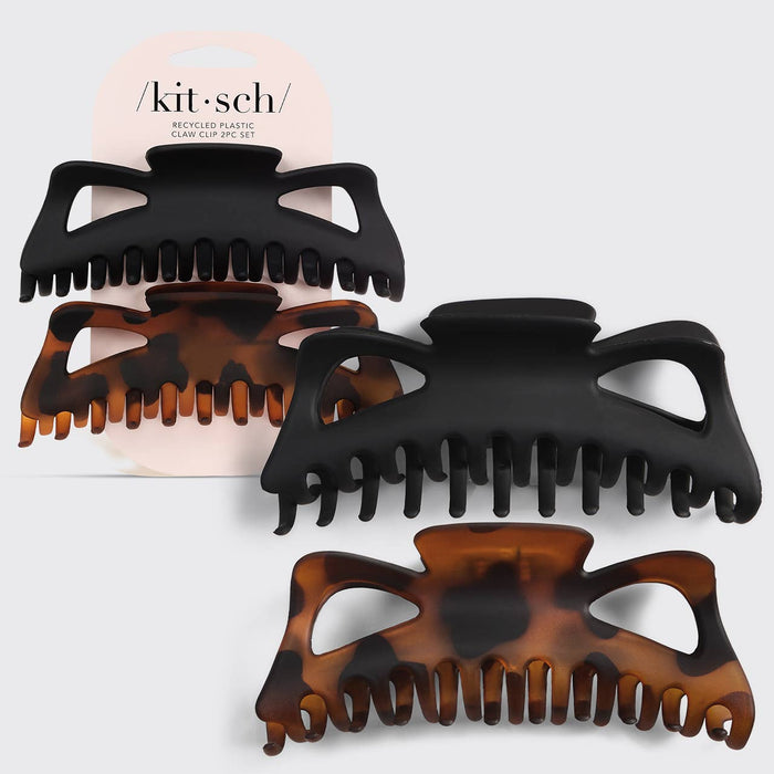 Jumbo Classic Claw Clips 2pc - Black & Tort