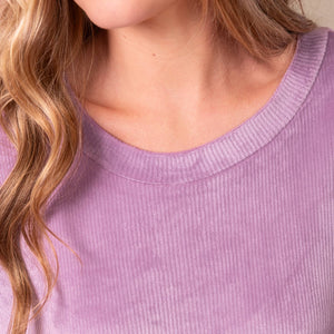 Lavender Luxe Lounge Pajama Top | Long-Sleeve Velour PJs