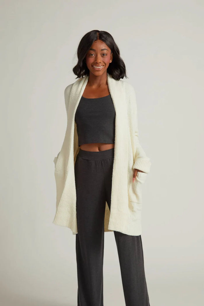 Bamboo Plush Midi Cardigan Ivory