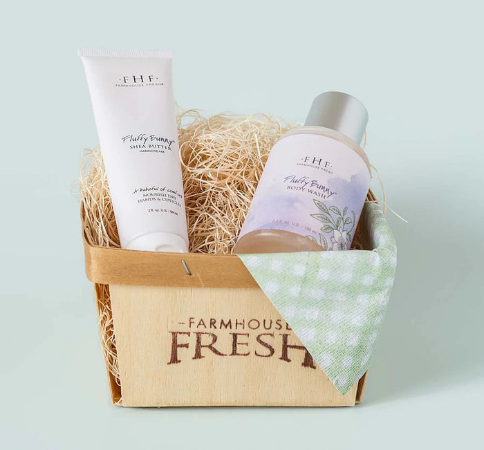 Fluffy Bunny Body Wash Harvest Basket Gift Set