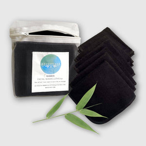 BedVoyage viscose from Bamboo Black Facial Washcloth 6-pack