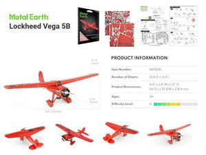 Metal Earth Lockheed Vega 5B  Metal Earth Plane