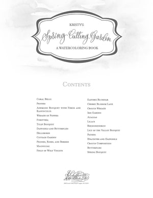 Kristy's Spring Cutting Garden: A Watercoloring Book