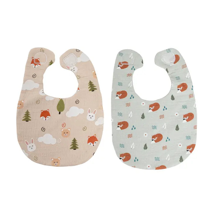 Woodland Muslin Cotton Bib Set of 2