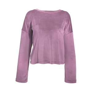 Lavender Luxe Lounge Pajama Top | Long-Sleeve Velour PJs