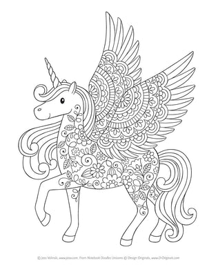 Notebook Doodles: Unicorns Coloring & Activity Book