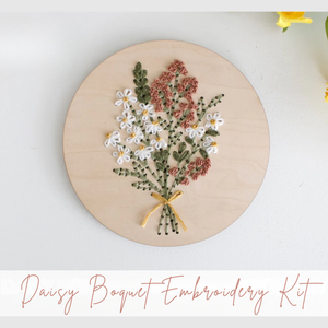 Daisy Bouquet DIY Wood Embroidery Kit