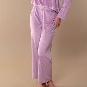 Lavender Luxe Lounge Pajama Pants | Velour PJs With Pockets