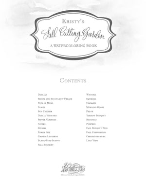 Painterly Kristy's Fall Cutting Garden: A Watercoloring Book