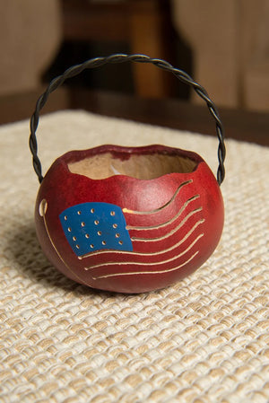 American Flag Basket Gourd