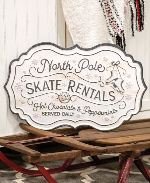 North Pole Skate Rental Sign
