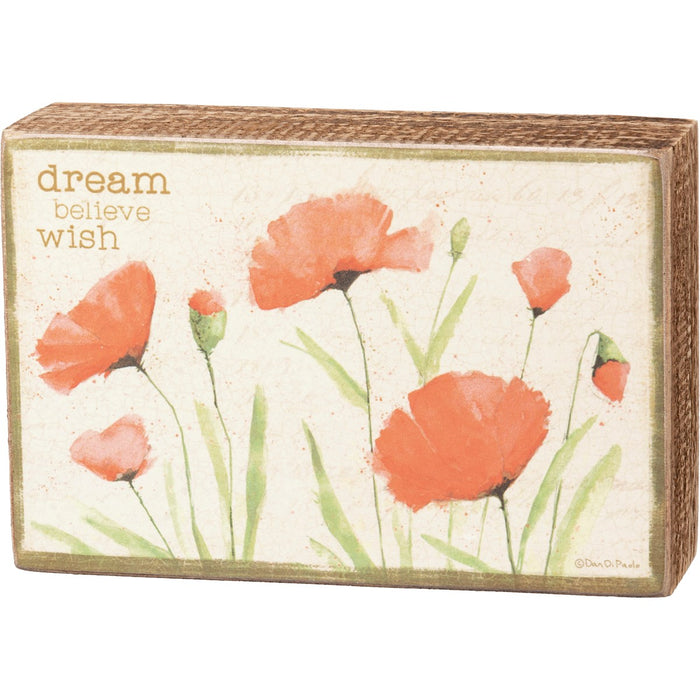 Box Sign - Dream Believe Wish