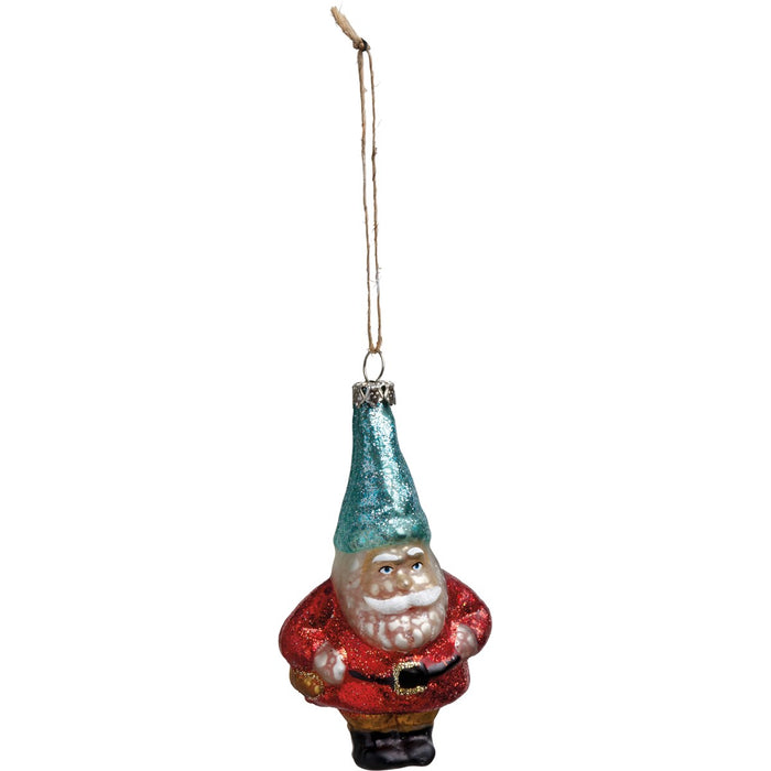 Glass Ornament - Santa Gnome