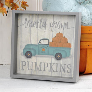 Locally Grown Pumpkins Shadow Box with Truck