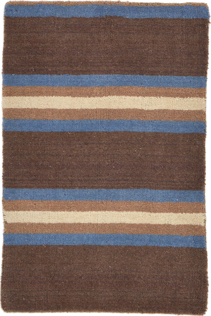 Striped Brown /Blue Rug 2x3
