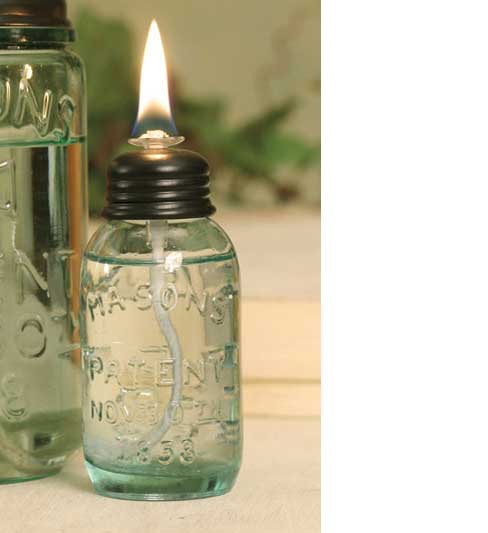 Miniature Mason Jar Oil Lamp