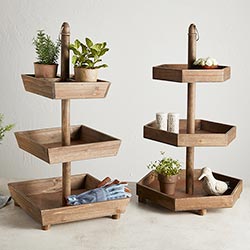 Wooden Rectangle 3-Tier Stand (Pickup Only)