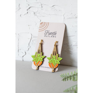 Plant Hanger Boho Drop Earrings