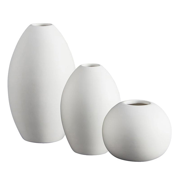 Bisque White Matte Vase Set of 3