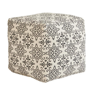 Black and Beige Pouf (Pickup Only)