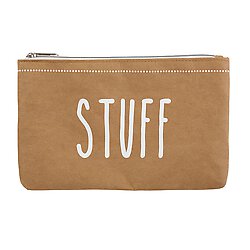 Washable Paper Zippered Pouch - Stuff