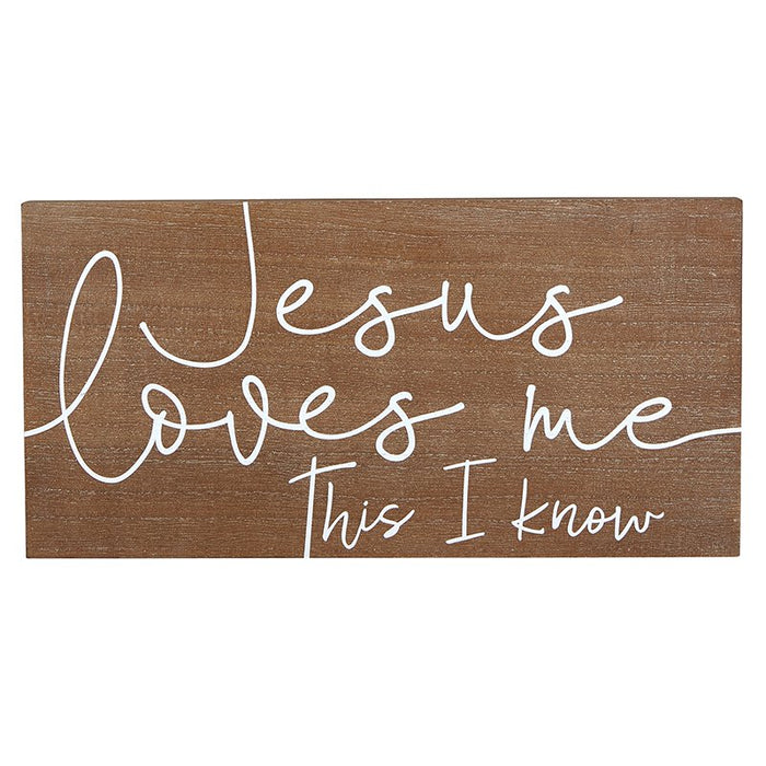 Wooden Plaque - Jesus Loves Me
