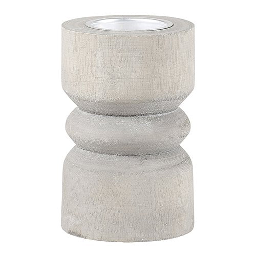 Small Candle Holder - Grey Wood