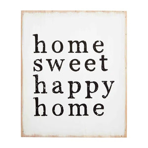 Happy Home Wood Plaque