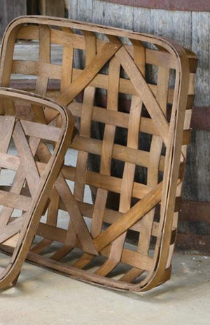 large square tobacco basket Antique Basket, White Larger size measures 22 long by 16 wide and 4 deep. Large Square Tobacco Basket (Pickup
