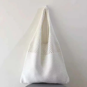 Crochet Hobo Bag White