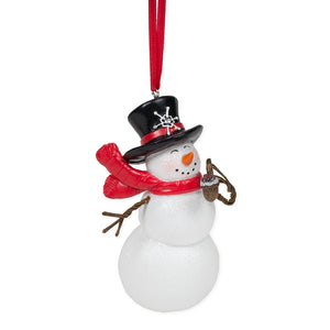 Multi Colored Snowman With Pipe Resin Ornament