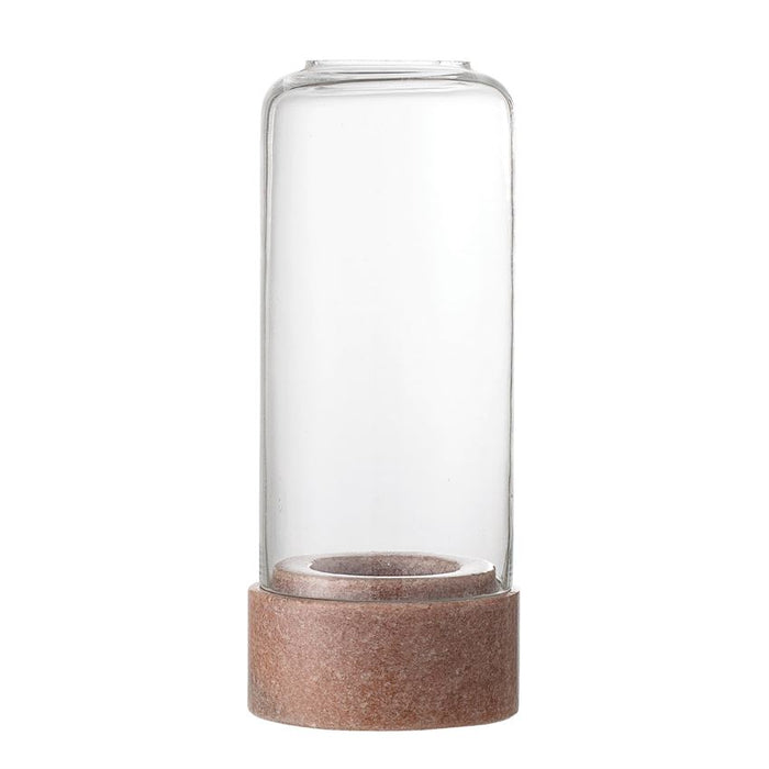 Limestone Tealight Holder w/ Glass Cloche