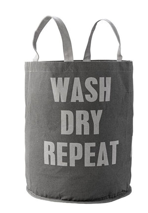 Canvas Laundry Bag "Wash Dry Repeat"