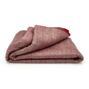 Baby Alpaca Wool Throw Blanket - Red