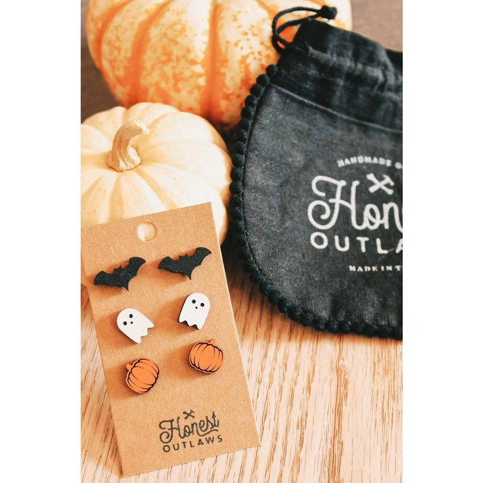 Halloween Stud Wood Earrings