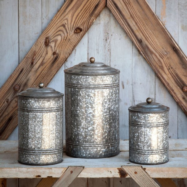 Galvanized Canister Large