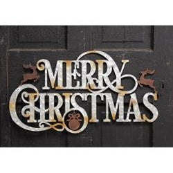 Metal Merry Christmas Sign, 23.52"