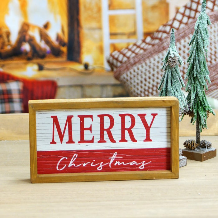 Merry Christmas Wood Box Sign