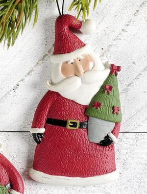 Santa Ornament with Tree